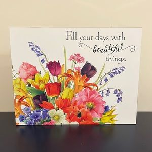 Hallmark Bumblebee and Assorted Flowers wooden artwork